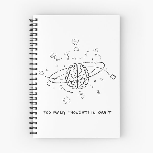 Item preview, Too Many Thoughts in Orbit – Overthinking Minimalist Orbit Mind Design designed and sold by Low Battery Society.