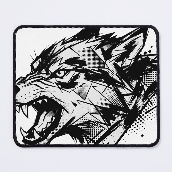 Item preview, A modern abstract wolf totem with brush and halftone textures. This high‑contrast design works well on streetwear and stickers by combining tribal energy designed and sold by Dejbar.