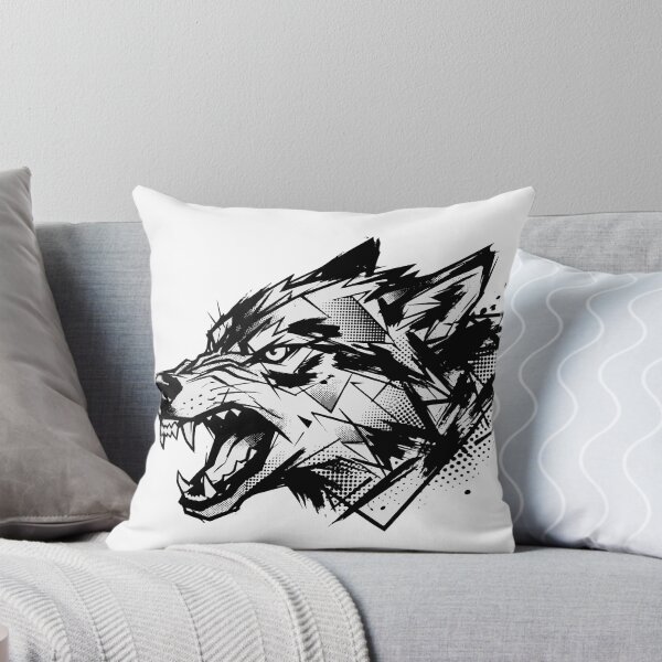 Item preview, A modern abstract wolf totem with brush and halftone textures. This high‑contrast design works well on streetwear and stickers by combining tribal energy designed and sold by Dejbar.