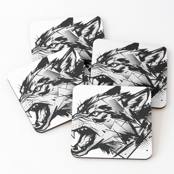 Item preview, A modern abstract wolf totem with brush and halftone textures. This high‑contrast design works well on streetwear and stickers by combining tribal energy designed and sold by Dejbar.