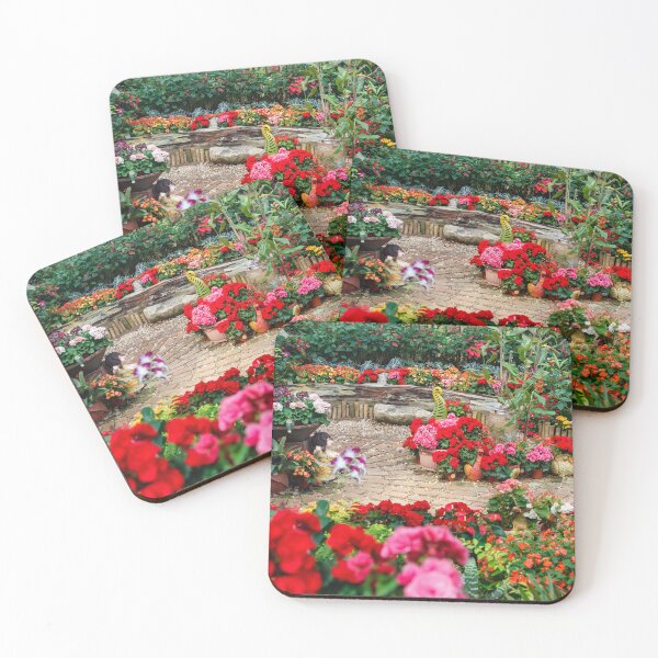 Item preview, Colorful Summer Flower Garden with Stone Path designed and sold by LRPhotoart.