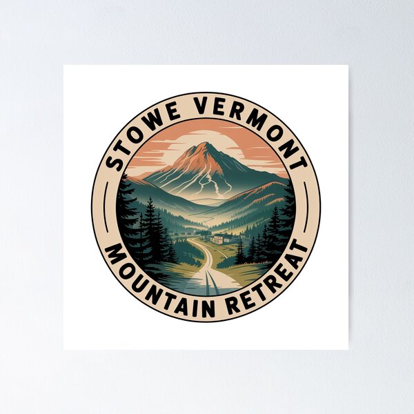 Item preview, Stowe Vermont Mountain Retreat Sticker – Green Mountains Vintage Travel Design designed and sold by pod24.