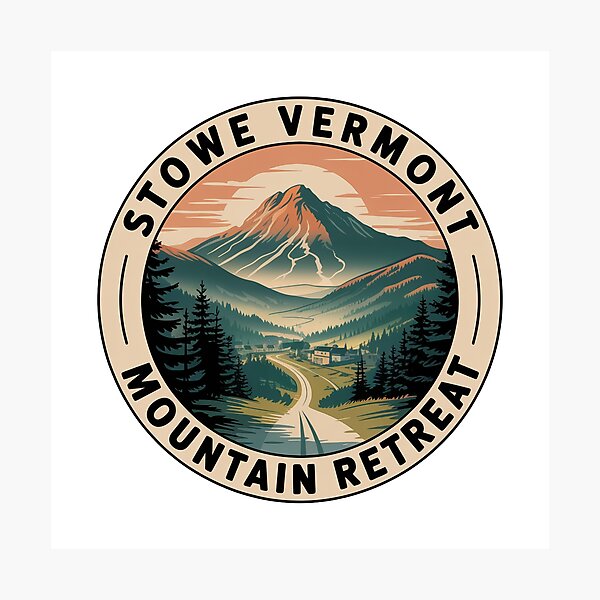 Item preview, Stowe Vermont Mountain Retreat Sticker – Green Mountains Vintage Travel Design designed and sold by pod24.