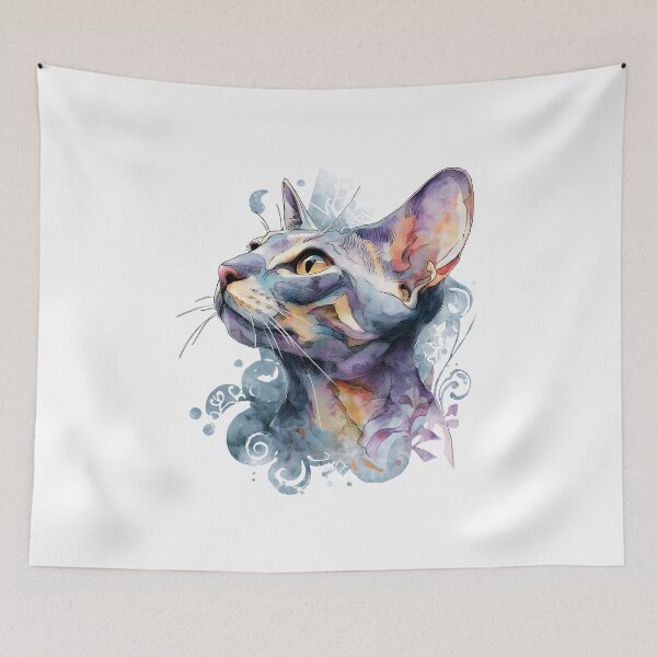 Item preview, Ethereal Lavender Watercolor Cat Portrait. designed and sold by Mr Lee.
