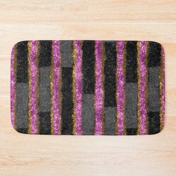 Item preview, Pink Black Gold Glitter Stripes designed and sold by bubblegoth.