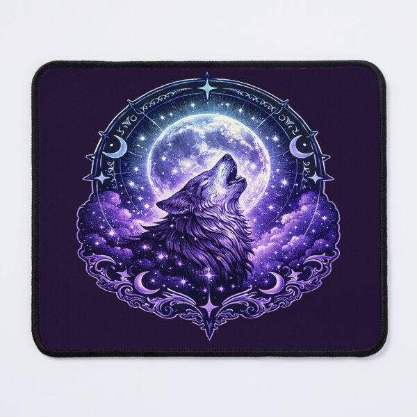 Item preview, Howling Wolf Moon T-Shirt | Mystical Purple Galaxy Wolf Hoodie | Gothic Celestial Fantasy Apparel Gift designed and sold by SasmitaStudioCo.