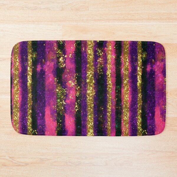 Item preview, Pink Purple Gold Glitter Stripe Pattern designed and sold by bubblegoth.