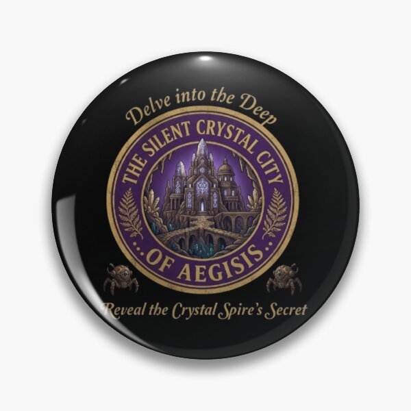 Item preview, The Silent Crystal City of Aegis – Fantasy Emblem designed and sold by Dogandesighn.