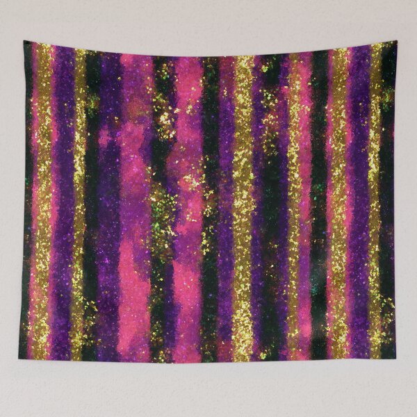 Item preview, Pink Purple Gold Glitter Stripe Pattern designed and sold by bubblegoth.
