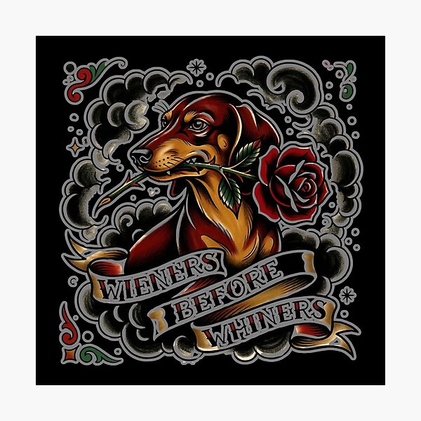 Item preview, Copy of Wieners Before Whiners Tattoo (Sticker Version) designed and sold by ryanguas.