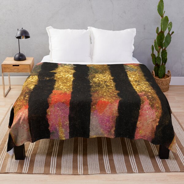 Item preview, Gold Glitter Black Stripe Abstract designed and sold by bubblegoth.