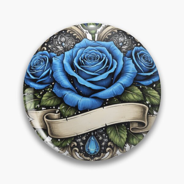 Item preview, Gothic Blue Rose Ornamental Vintage Floral Sticker designed and sold by moon01light.