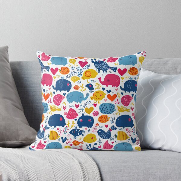 Item preview, Cute Elephants and Dinosaurs White Pattern designed and sold by Piotrek0001.