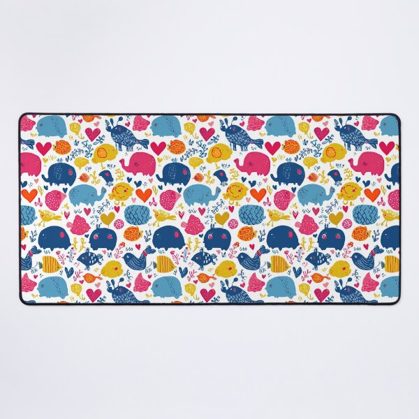 Item preview, Cute Elephants and Dinosaurs White Pattern designed and sold by Piotrek0001.