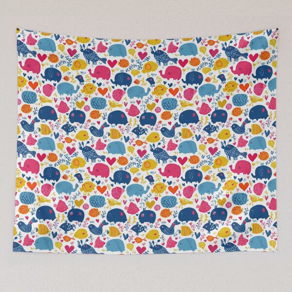 Item preview, Cute Elephants and Dinosaurs White Pattern designed and sold by Piotrek0001.