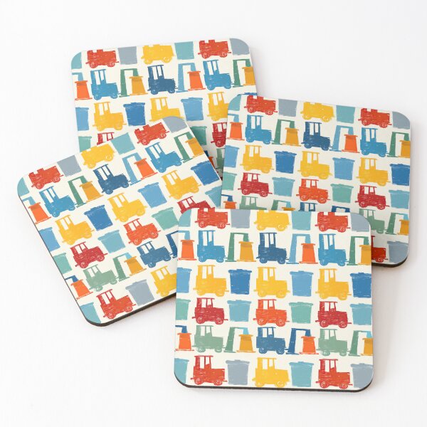 Item preview, Colorful Toy Trucks and Bins Doodle Pattern designed and sold by Piotrek0001.