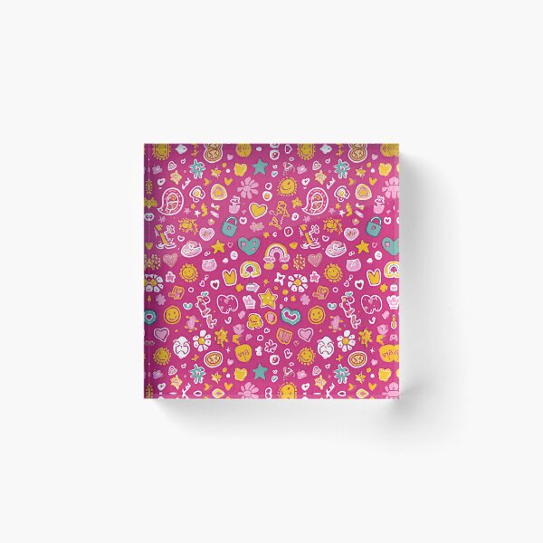 Item preview, Bright Pink Whimsical Shapes and Doodles Pattern designed and sold by Piotrek0001.