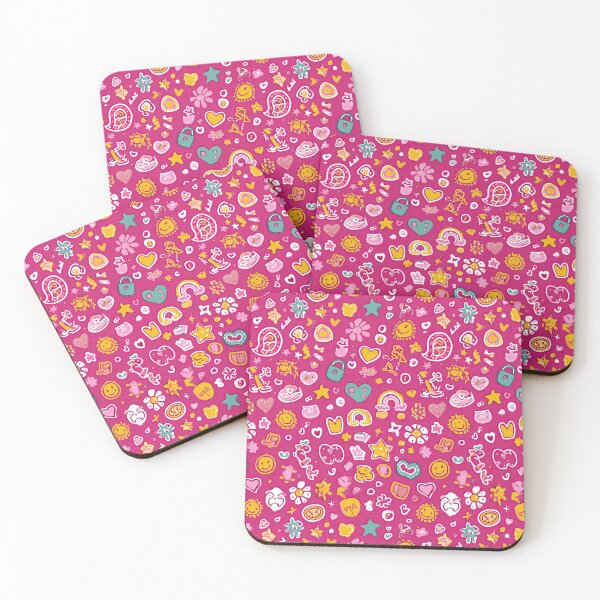 Item preview, Bright Pink Whimsical Shapes and Doodles Pattern designed and sold by Piotrek0001.