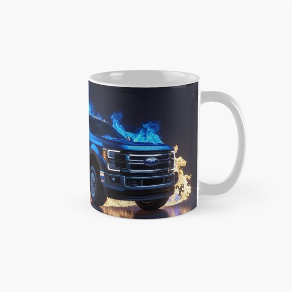 Item preview, Hellfire Blue and Red Flames Pickup Truck – Hyper Realistic 3D Custom Truck Design for T-Shirts, Stickers & Posters designed and sold by Creative Design Studio.