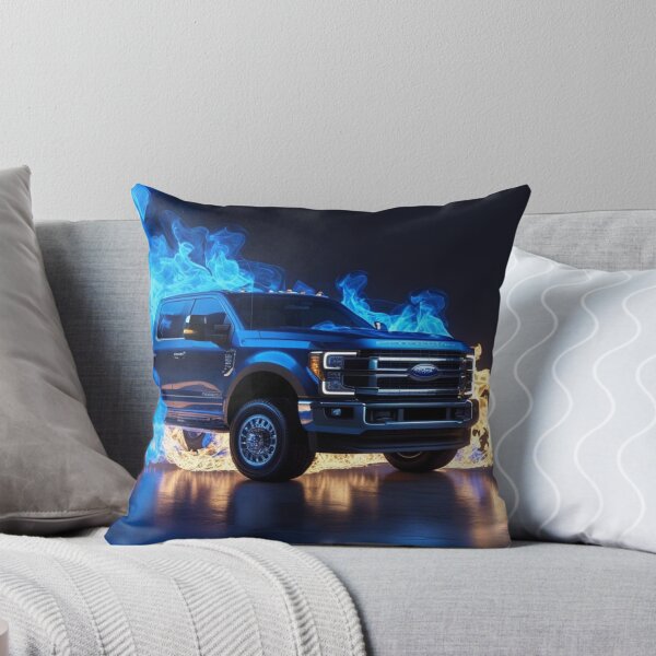 Item preview, Hellfire Blue and Red Flames Pickup Truck – Hyper Realistic 3D Custom Truck Design for T-Shirts, Stickers & Posters designed and sold by Creative Design Studio.