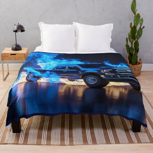 Item preview, Hellfire Blue and Red Flames Pickup Truck – Hyper Realistic 3D Custom Truck Design for T-Shirts, Stickers & Posters designed and sold by Creative Design Studio.