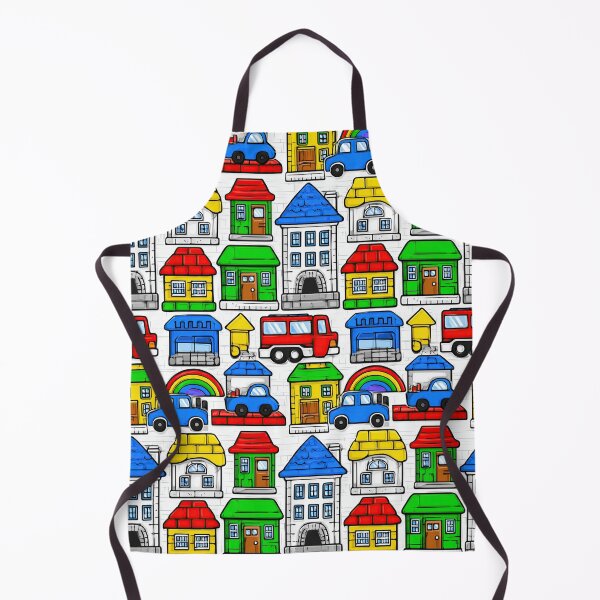 Item preview, Colorful Cartoon Town Houses and Cars Pattern designed and sold by Piotrek0001.