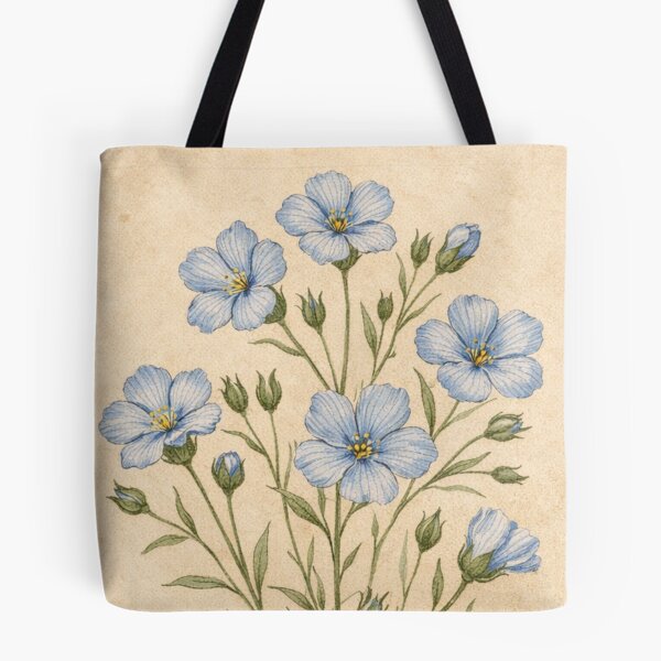 Item preview, Vintage Flax Botanical Illustration - Linum Usitatissimum Antique Botanical Print designed and sold by Darlin8888.