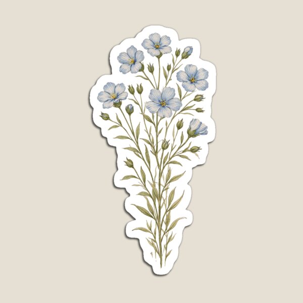 Item preview, Vintage Flax Botanical Illustration - Linum Usitatissimum Antique Botanical Print designed and sold by Darlin8888.