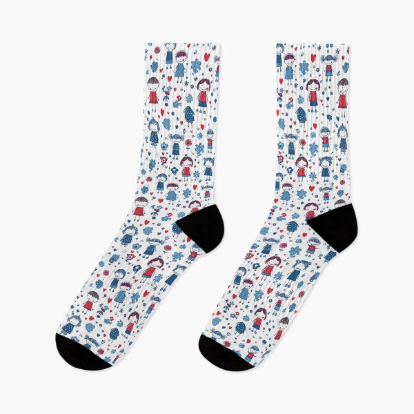Item preview, Cute Stick Figure Girls and Hearts Pattern designed and sold by Piotrek0001.