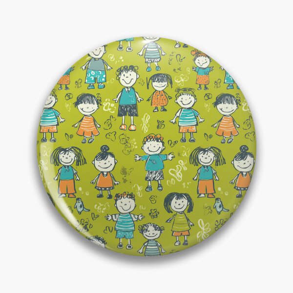 Item preview, Cheerful Kids Sketch Doodle Green Pattern designed and sold by Piotrek0001.