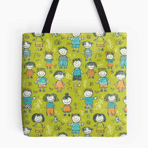 Item preview, Cheerful Kids Sketch Doodle Green Pattern designed and sold by Piotrek0001.