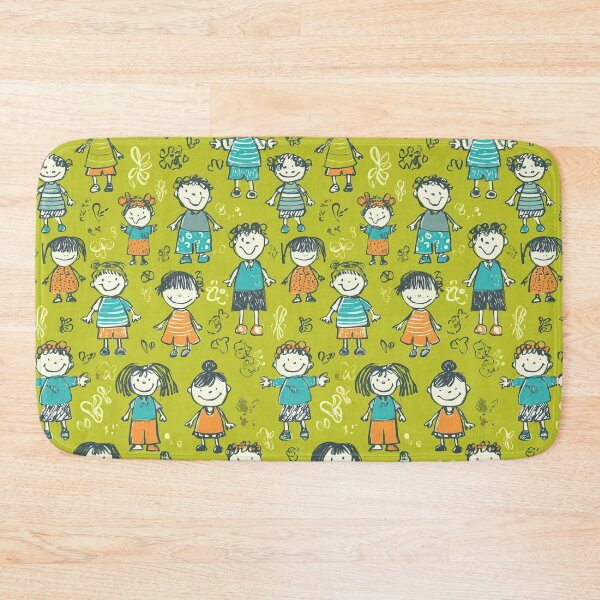 Item preview, Cheerful Kids Sketch Doodle Green Pattern designed and sold by Piotrek0001.