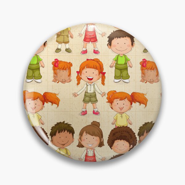 Item preview, Diverse Cartoon Children Characters Grid Pattern designed and sold by Piotrek0001.