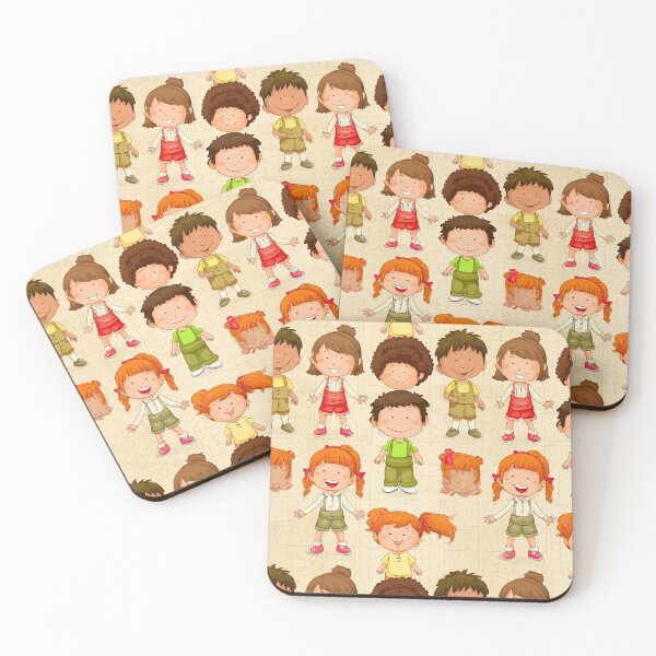 Item preview, Diverse Cartoon Children Characters Grid Pattern designed and sold by Piotrek0001.