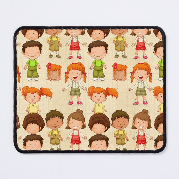 Item preview, Diverse Cartoon Children Characters Grid Pattern designed and sold by Piotrek0001.