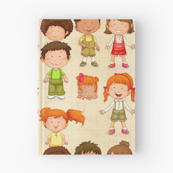 Item preview, Diverse Cartoon Children Characters Grid Pattern designed and sold by Piotrek0001.