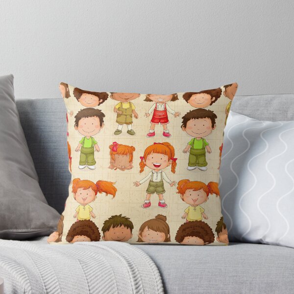 Item preview, Diverse Cartoon Children Characters Grid Pattern designed and sold by Piotrek0001.