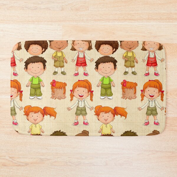 Item preview, Diverse Cartoon Children Characters Grid Pattern designed and sold by Piotrek0001.