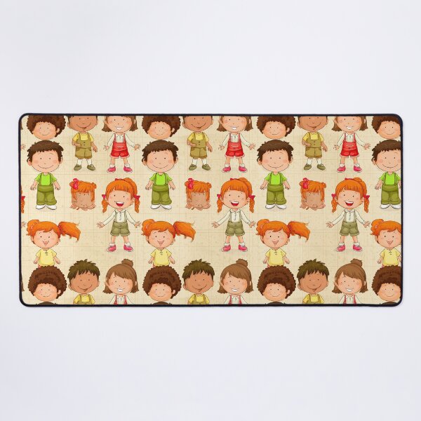 Item preview, Diverse Cartoon Children Characters Grid Pattern designed and sold by Piotrek0001.
