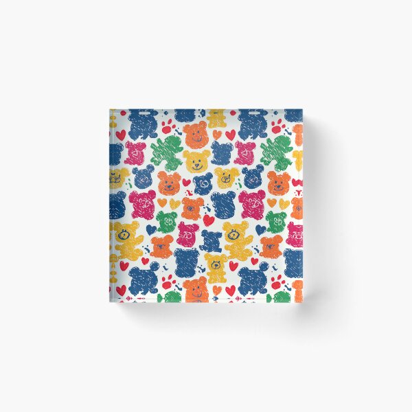 Item preview, Sketchy Colorful Teddy Bears White Pattern designed and sold by Piotrek0001.