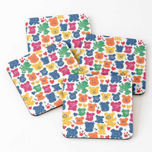 Item preview, Sketchy Colorful Teddy Bears White Pattern designed and sold by Piotrek0001.