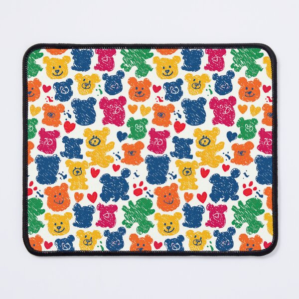 Item preview, Sketchy Colorful Teddy Bears White Pattern designed and sold by Piotrek0001.