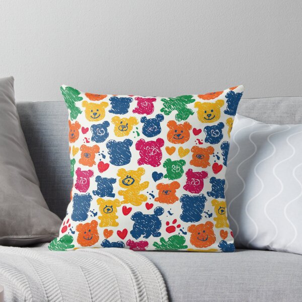 Item preview, Sketchy Colorful Teddy Bears White Pattern designed and sold by Piotrek0001.