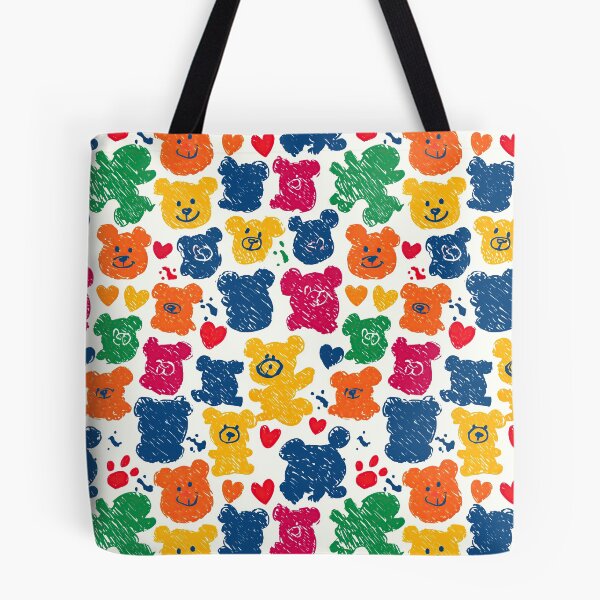 Item preview, Sketchy Colorful Teddy Bears White Pattern designed and sold by Piotrek0001.