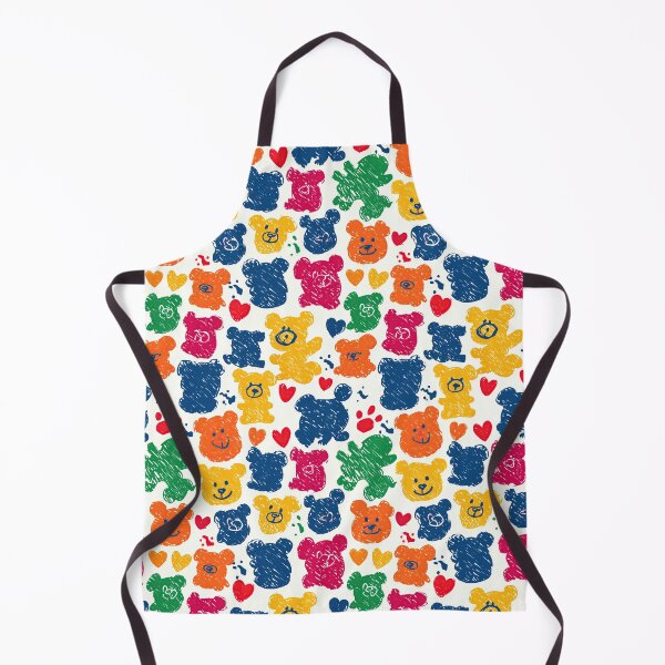 Item preview, Sketchy Colorful Teddy Bears White Pattern designed and sold by Piotrek0001.