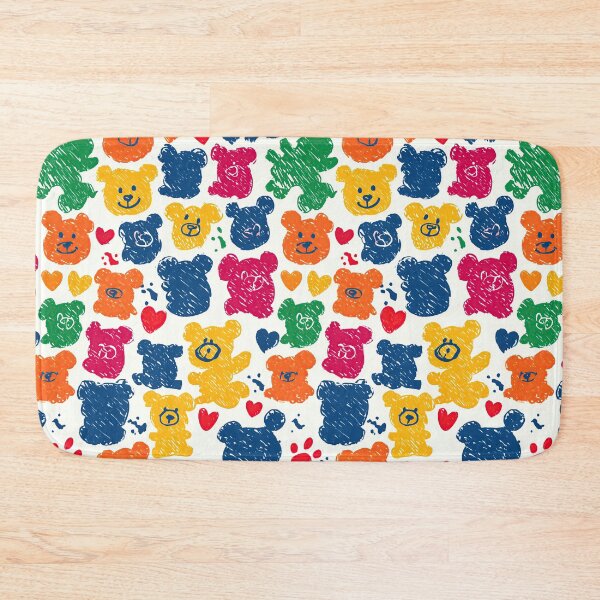 Item preview, Sketchy Colorful Teddy Bears White Pattern designed and sold by Piotrek0001.