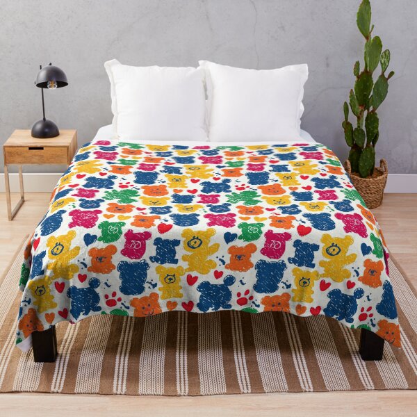 Item preview, Sketchy Colorful Teddy Bears White Pattern designed and sold by Piotrek0001.