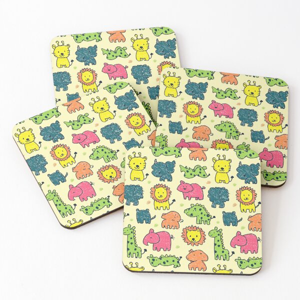 Item preview, Cute Jungle Animals Green Doodle Pattern designed and sold by Piotrek0001.