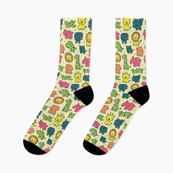 Item preview, Cute Jungle Animals Green Doodle Pattern designed and sold by Piotrek0001.