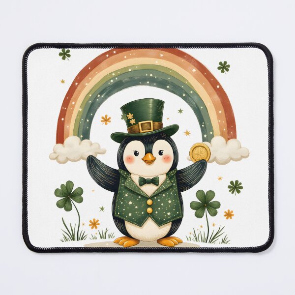 Item preview, Cute St Patricks Day Lucky Penguin Rainbow designed and sold by Found Dream.